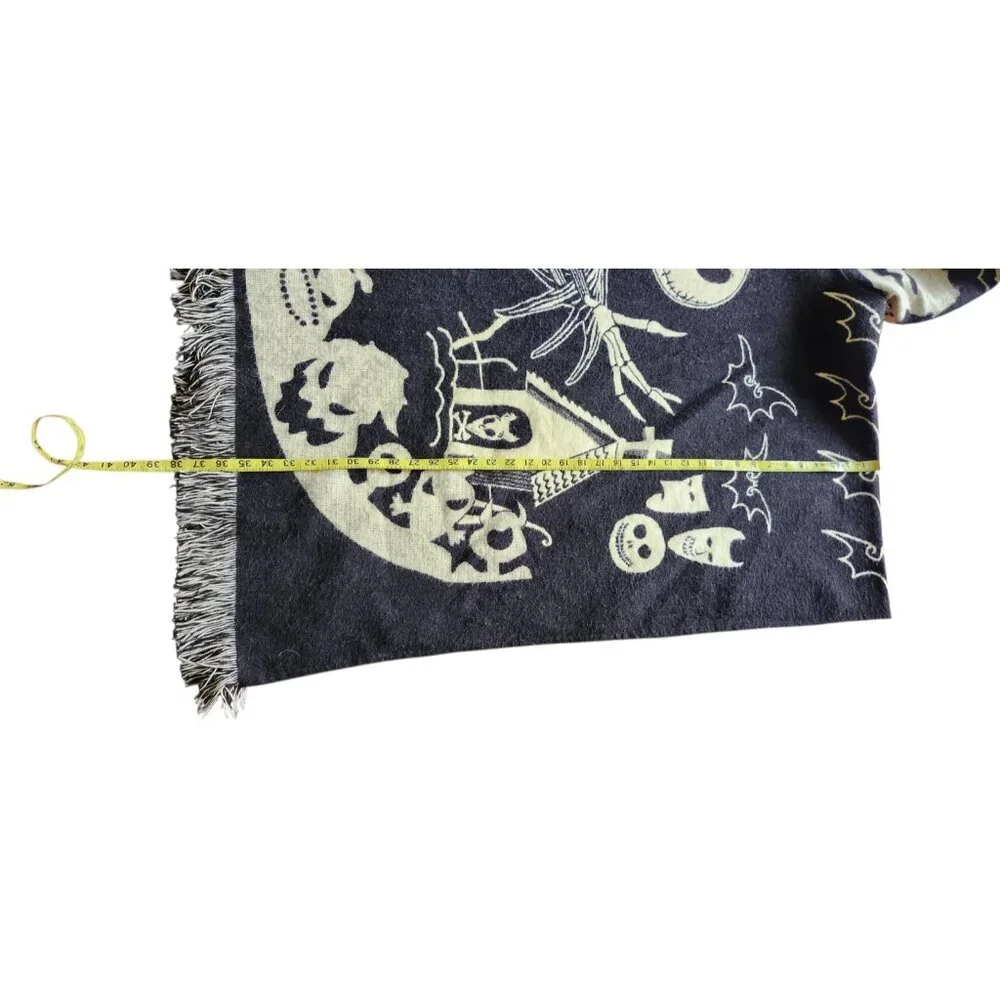 Nightmare Before Christmas Jack Skellington Hooded Alpaca Poncho Fringe